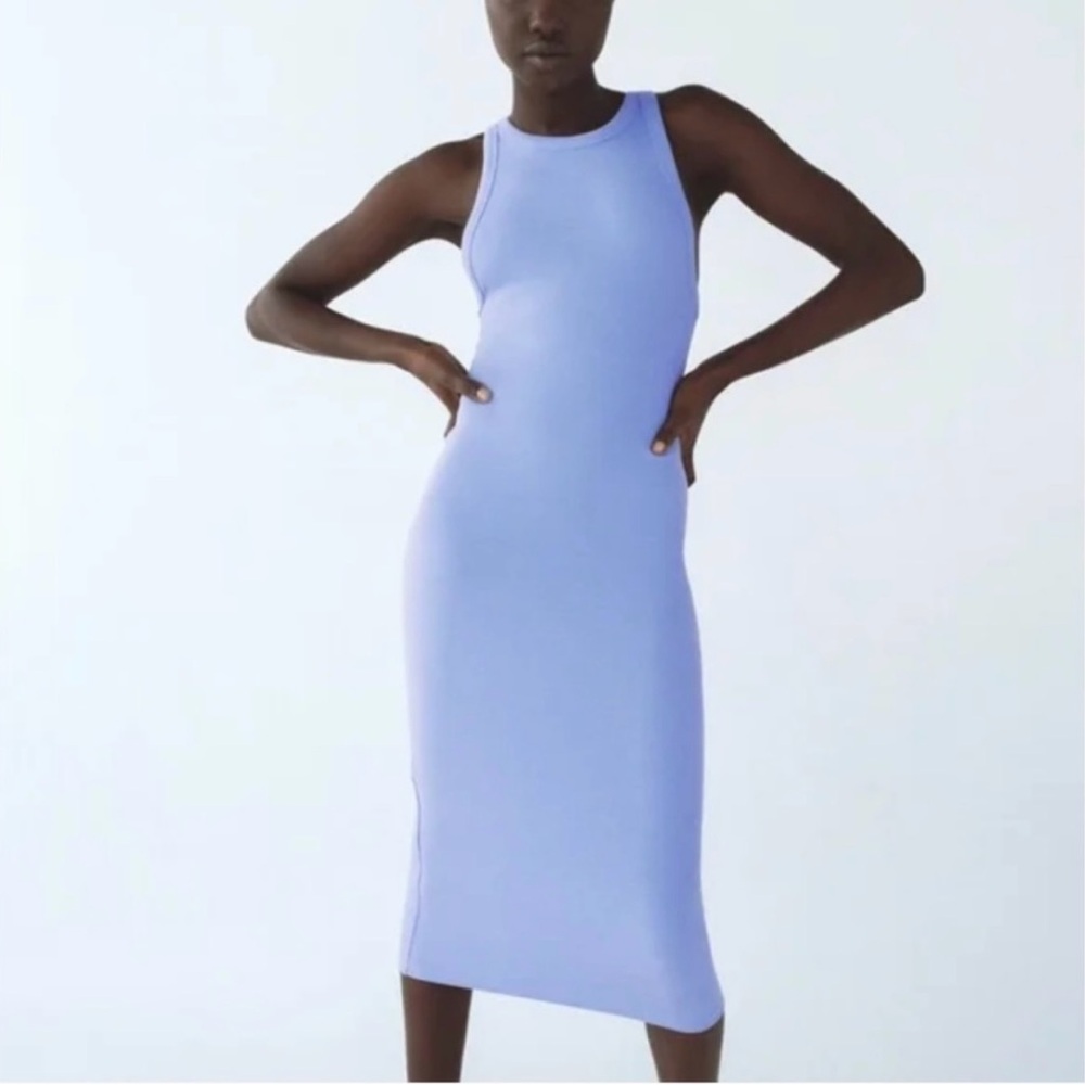 Size M Zara ribbed midi dress. EUC